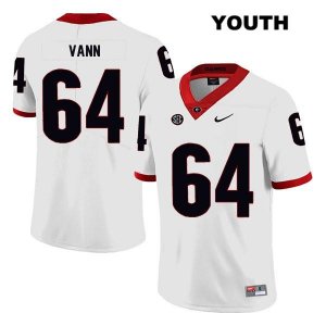 Youth Georgia Bulldogs NCAA #64 David Vann Nike Stitched White Legend Authentic College Football Jersey EYN8454VL
